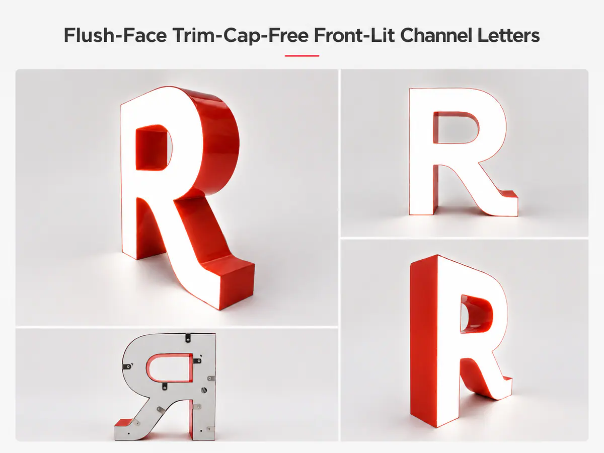 Flat-edge channel letters