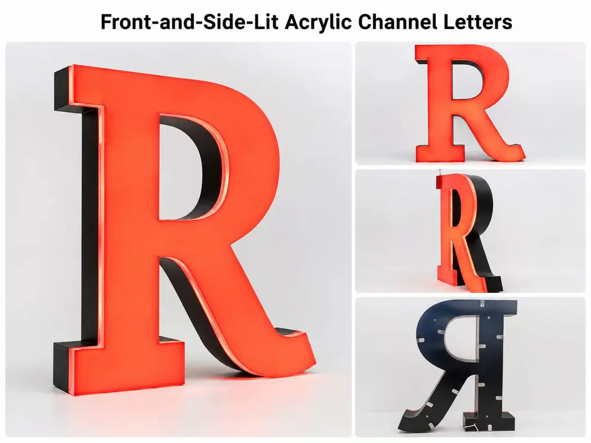 Front and side-lit letters