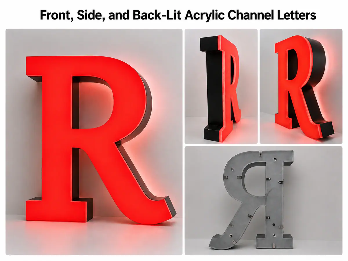 Front, side & back-lit letters